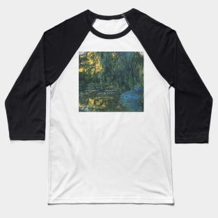 Water Lily Pond and Weeping Willow - Claude Monet Baseball T-Shirt